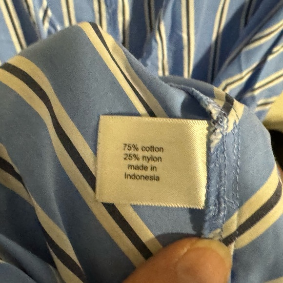 Blue and white striped v neck dress - Picture 7 of 9